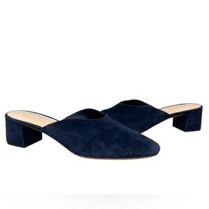 Loeffler Randall Lulu Navy Suede Mules Size 9